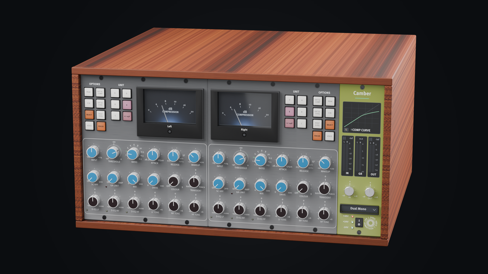 Camber -- the full plug-in window in the Dual Mono view